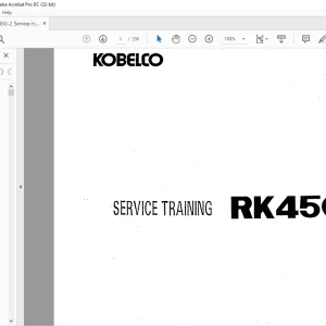 Kobelco RK 450-2 Service Training Manual - PDF DOWNLOAD