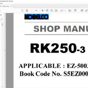 Kobelco RK250-3 Shop Manual S5EZ0005E- PDF DOWNLOAD