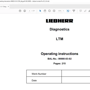 LIEBHERR Diagnostics LTM LG LTR Operating Instructions Manual - PDF DOWNLOAD