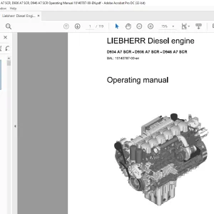 Liebherr Crane D934 A7 SCR - D936 A7 SCR - D946 A7 SCR Diesel Engine Operating Manual 10140787 - PDF DOWNLOAD