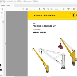 Liebherr Crane FCC-CBG 25(30)-30(28) LIT Technical Information Manual SN 165081 & 165082 - PDF DOWNLOAD