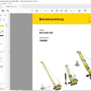 Liebherr Crane HS 8100 HD Betriebsanleitung Manual 184884 - PDF DOWNLOAD (German)