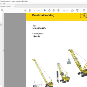 Liebherr Crane HS 8100 HD Ersatzteilkatalog 184884 - PDF DOWNLOAD (German)