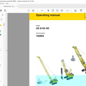 Liebherr Crane HS 8100 HD Operating Manual 184884 - PDF DOWNLOAD