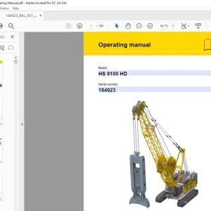Liebherr Crane HS 8100 HD Operating Manual SN 184923 - PDF DOWNLOAD