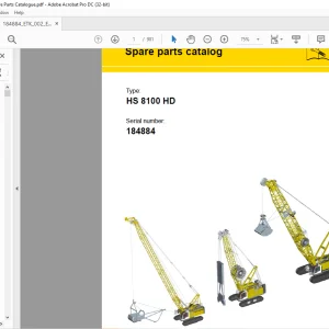 Liebherr Crane HS 8100 HD Spare Parts Catalog Manual 184884 - PDF DOWNLOAD