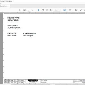 Liebherr Crane HS 8100 HD Superstructure Circuit Diagram Manual 11245846 - PDF DOWNLOAD