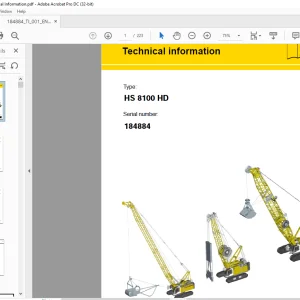 Liebherr Crane HS 8100 HD Technical Information Manual SN 184884 - PDF DOWNLOAD