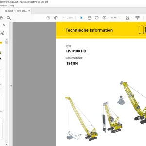 Liebherr Crane HS 8100 HD Technische Information Manual 184884 - PDF DOWNLOAD (German)