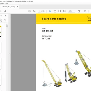Liebherr Crane HS 833 HD Operating Manual 187243 - PDF DOWNLOAD