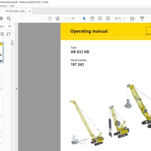 Liebherr Crane HS 833 HD Operating Manual 187243 - PDF DOWNLOAD