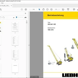 Liebherr Crane HS 841 HD Betriebsanleitung 183216 - PDF DOWNLOAD (German)