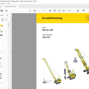 Liebherr Crane HS 841 HD Ersatzteilkatalog 183216 - PDF DOWNLOAD (German)