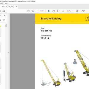 Liebherr Crane HS 841 HD Ersatzteilkatalog 183216 - PDF DOWNLOAD (German)