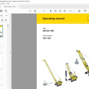 Liebherr Crane HS 841 HD Operating Manual SN 183128 - PDF DOWNLOAD