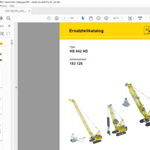 Liebherr Crane HS 842 HD Ersatzteilkatalog SN 183128 - PDF DOWNLOAD