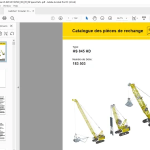 Liebherr Crane HS 845 HD Catalogue des piéces de rechange - PDF DOWNLOAD (French)