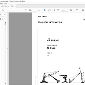 Liebherr Crane HS 855 HD Technical Information Manual SN 184573 - PDF DOWNLOAD