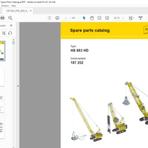 Liebherr Crane HS 883 HD Spare Parts Catalog Manual 187252 - PDF DOWNLOAD