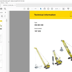 Liebherr Crane HS 883 HD Technical information Manual 187252 - PDF DOWNLOAD