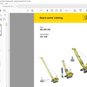 Liebherr Crane HS 885 HD Spare Parts Catalog Manual 187438 - PDF DOWNLOAD