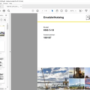 Liebherr Crane HSG 5-18 Ersatzteilkatalog SN 180187 - PDF DOWNLOAD (German)