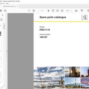 Liebherr Crane HSG 5-18 Spare Parts Catalogue Manual SN 180187 - PDF DOWNLOAD