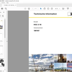 Liebherr Crane HSG 5-18 Spare Technische Information Manual SN 180187 - PDF DOWNLOAD (German)