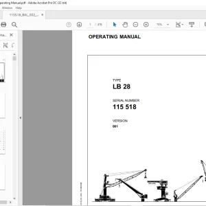 Liebherr Crane LB 28 Operating Manual SN 115518 - PDF DOWNLOAD