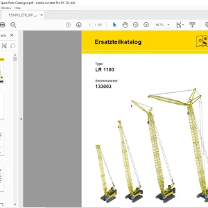Liebherr Crane LR 1100 Ersatzteilkatalog SN 133003 - PDF DOWNLOAD (German)