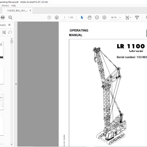 Liebherr Crane LR 1100 Litronic Operating Manual SN 133003 - PDF DOWNLOAD