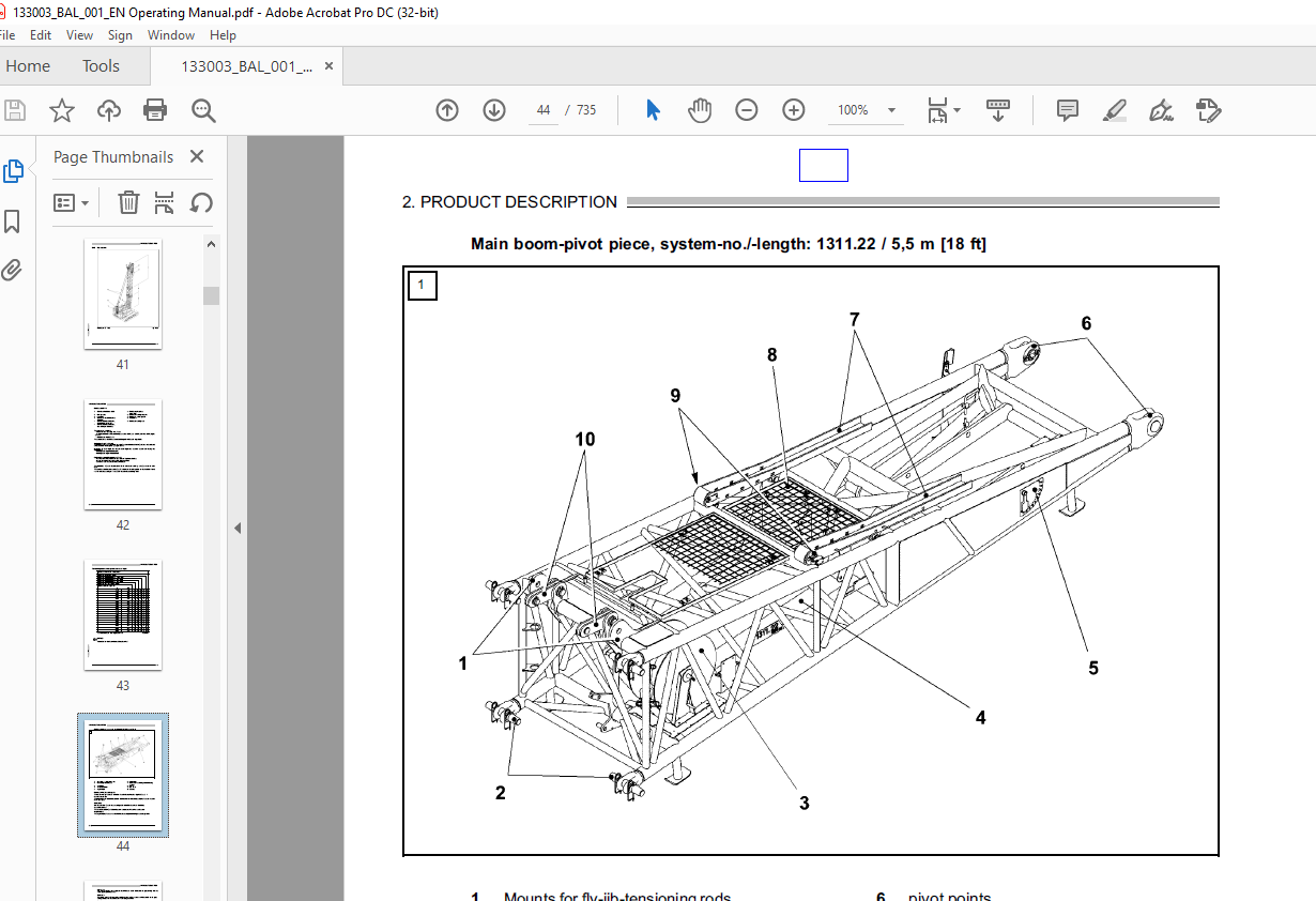 Liebherr Crane LR 1100 Litronic Operating Manual SN 133003 - PDF ...