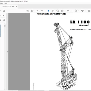 Liebherr Crane LR 1100 Litronic Technical Information Manual SN 133003 - PDF DOWNLOAD