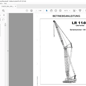 Liebherr Crane LR 1140 Litronic Betriebsanleitung 134020 - PDF DOWNLOAD (German)