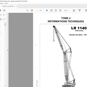 Liebherr Crane LR 1140 Litronic Information Techniques SN 134001 - PDF DOWNLOAD (French)