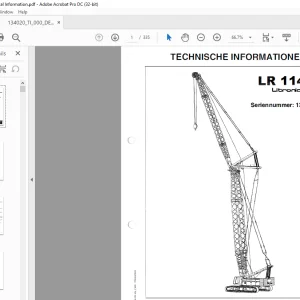 Liebherr Crane LR 1140 Litronic Technische Informationen 134020 - PDF DOWNLOAD