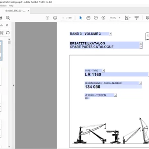 Liebherr Crane LR 1160 Spare Parts Catalogue Manual 134056 - PDF DOWNLOAD