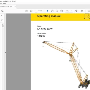 Liebherr Crane LR 1300 SX W Operating Manual SN 138235 - PDF DOWNLOAD