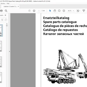 Liebherr Crane LR 1750 Spare Parts Catalogue Manual 074734 - PDF DOWNLOAD