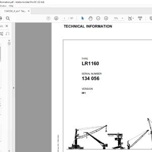 Liebherr Crane LR1160 Technical Information Manual 134056 - PDF DOWNLOAD