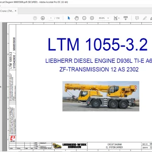 Liebherr Crane LTM 1055-3.2 Diesel Engine Electrical Circuit Diagram Manual 986655808 - PDF DOWNLOAD