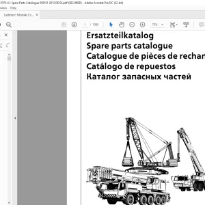 Liebherr Crane LTM 1070-4.1 Spare Parts Catalogue Manual - PDF DOWNLOAD