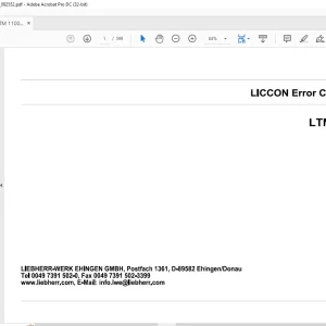 Liebherr Crane LTM 1100-5.2 Error Code Manual 092552 - PDF DOWNLOAD