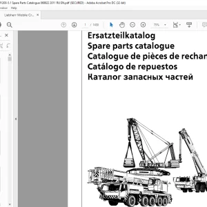 Liebherr Crane LTM 1200-5.1 Spare Parts Catalogue Manual 069922 - PDF DOWNLOAD