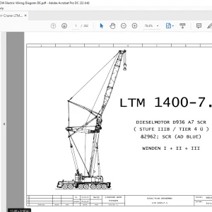 Liebherr Crane LTM 1400-7.1 DieselMotor D936 A7 SCR SCHALTPLAN DREHBUHNE - PDF DOWNLOAD (German)