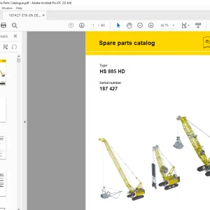 Liebherr Crawler Crane HS 885 HD Spare parts catalog Manual 187427 - PDF DOWNLOAD