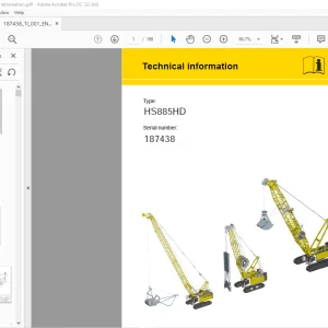 Liebherr Crawler Crane HS885HD Technical information Manual SN187438 - PDF DOWNLOAD