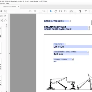 Liebherr Crawler Crane LR 1100 Spare Parts Catalogue Manual 133042 - PDF DOWNLOAD
