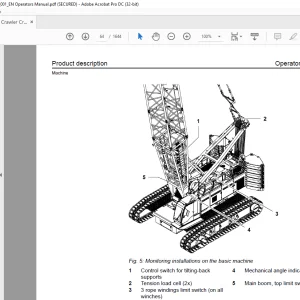 Liebherr Crawler Crane LR 1160 Operators Manual SN 134236  - PDF DOWNLOAD