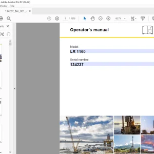 Liebherr Crawler Crane LR 1160 Operator's manual SN134237 - PDF DOWNLOAD